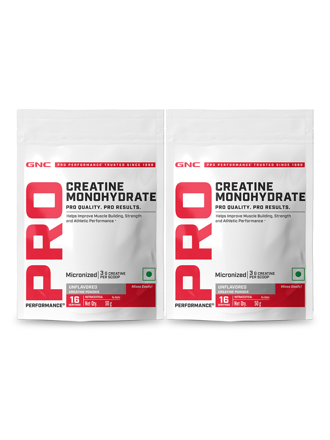 GNC Set Of Creatine Monohydrate Unflavoured Pre Or Post Workout- 50gm Each