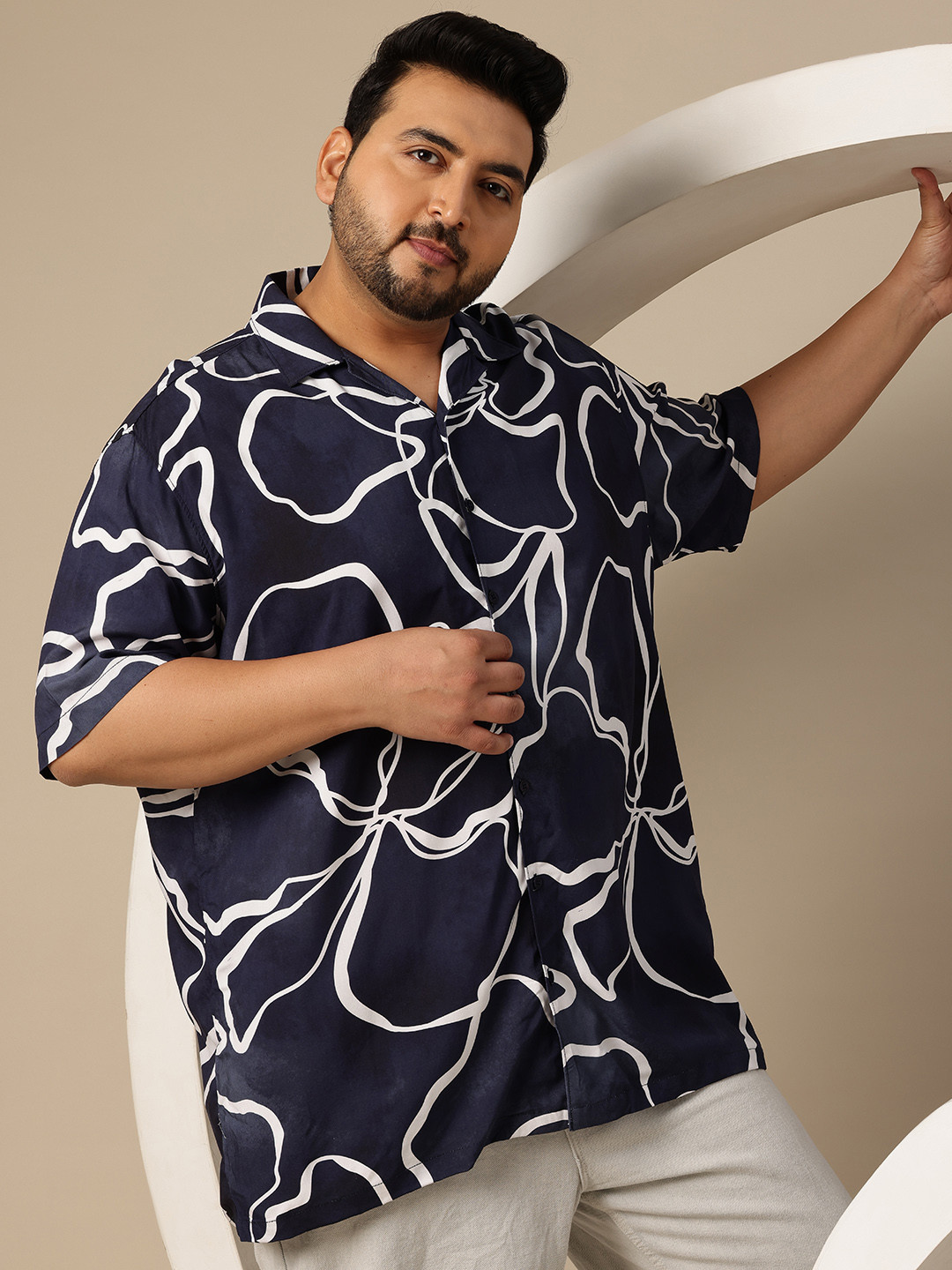 Sztori Plus Size Printed Oversized Shirt