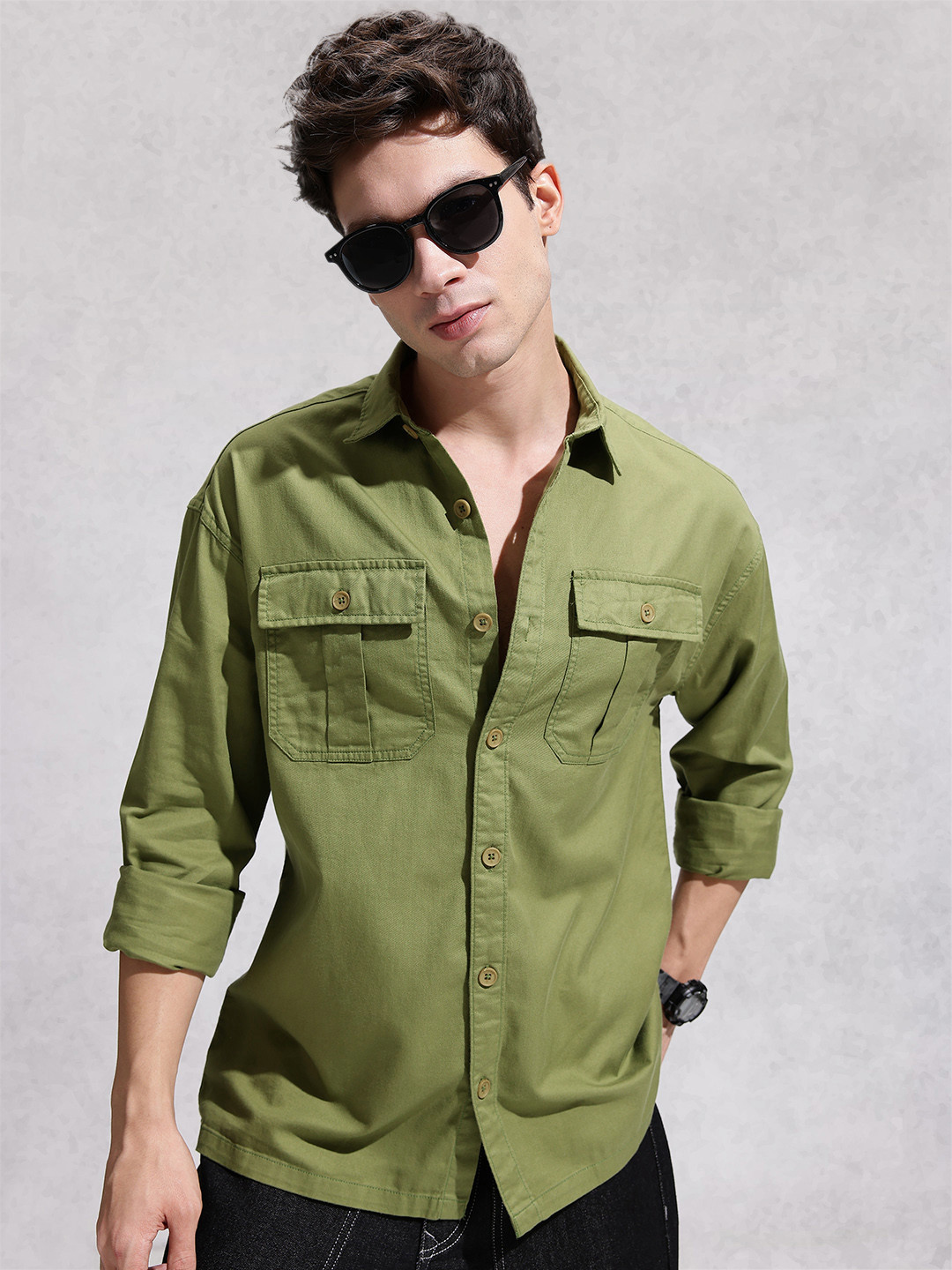 WROGN Pure Cotton Casual Relaxed Fit Shirt