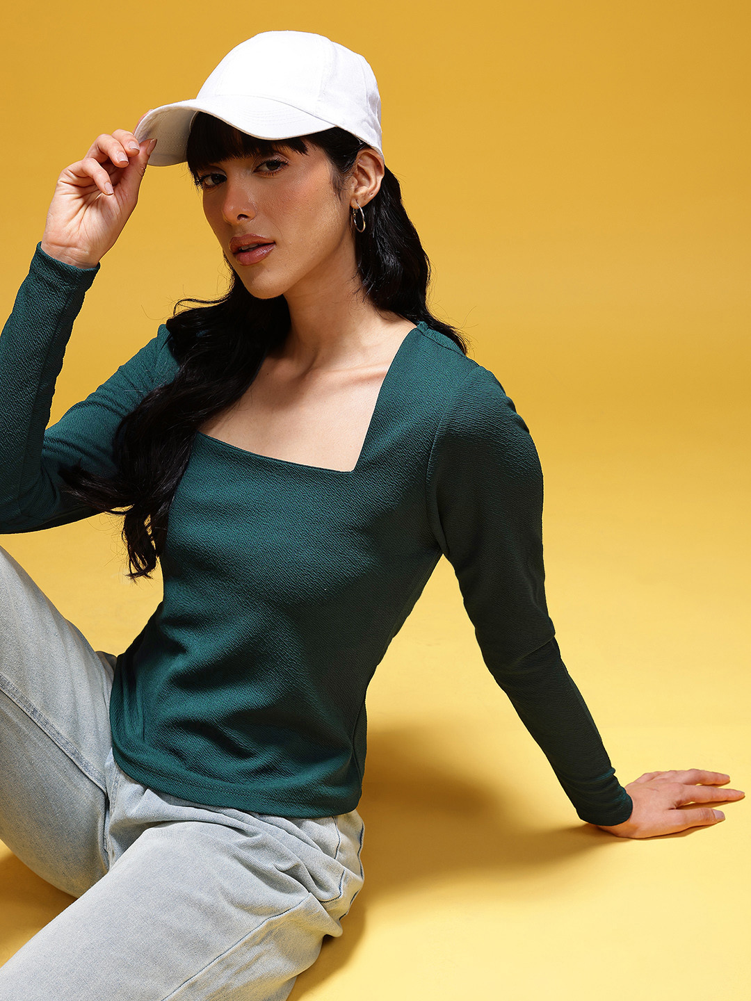 HERE&NOW Textured Long Sleeve Top