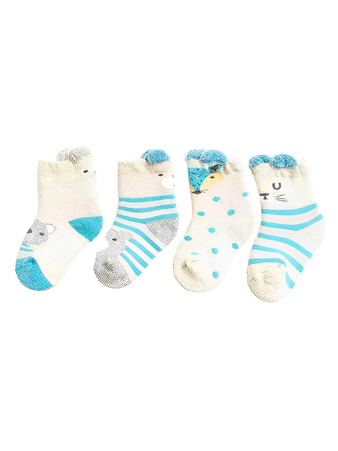 SYGA Pack Of 4 Infant Printed Cotton Mid-Tube Socks