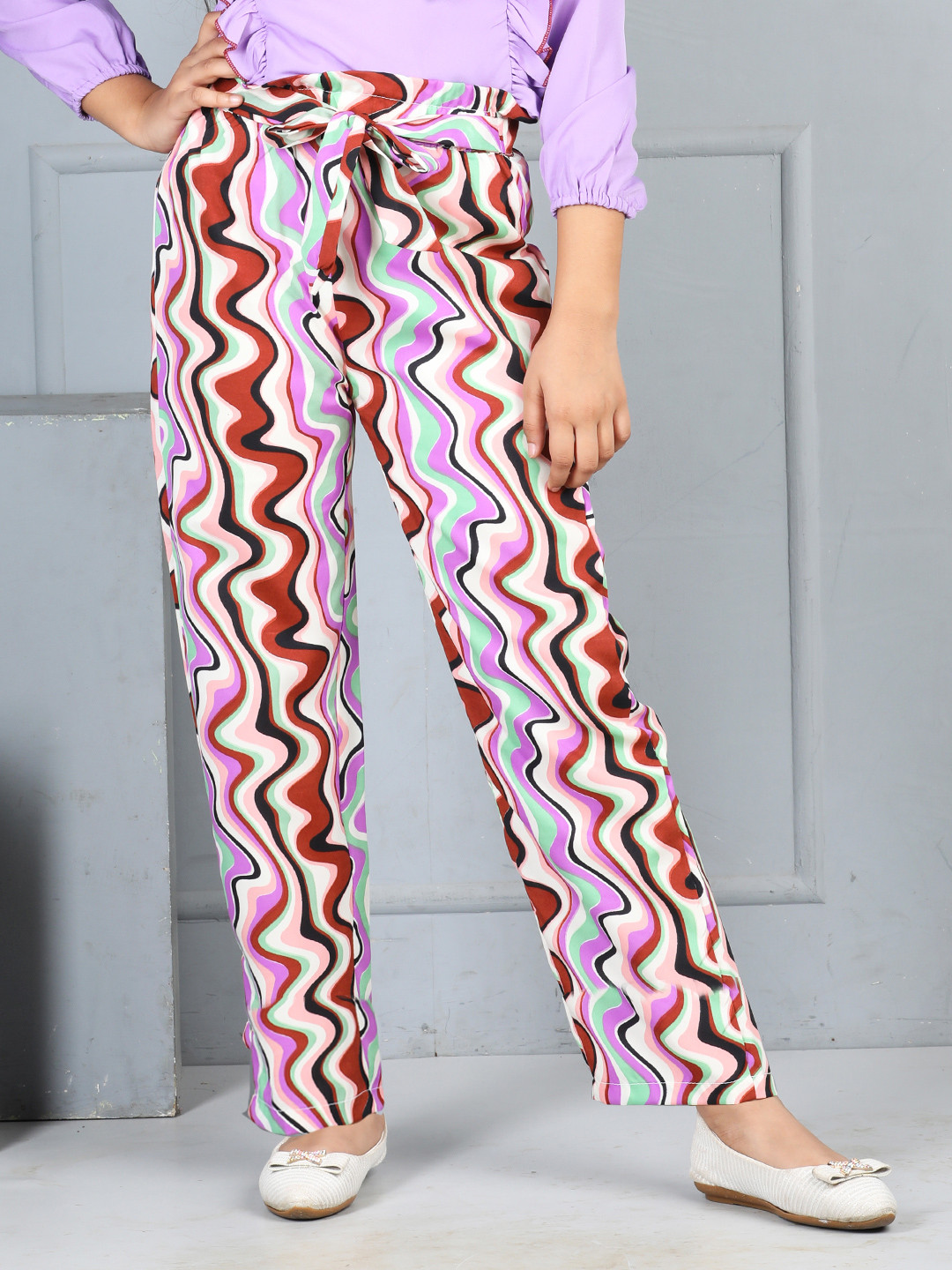 Cutiekins Girls Printed Flared Palazzos