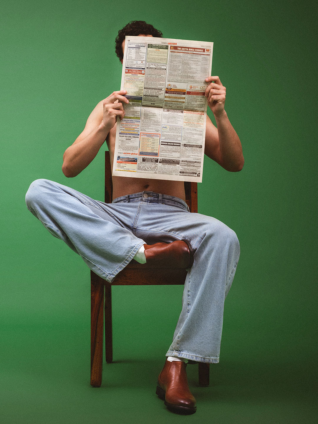 Overdrive Men Leather Block-Heeled Chelsea Boots