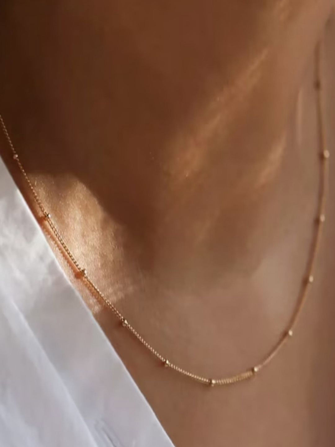 Aquastreet 18K Antitarnish Waterproof Gold Dotted Chain Necklace