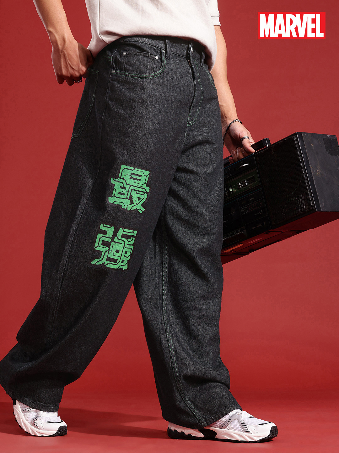 MARVEL STREET Men Baggy Printed Pure Cotton Jeans