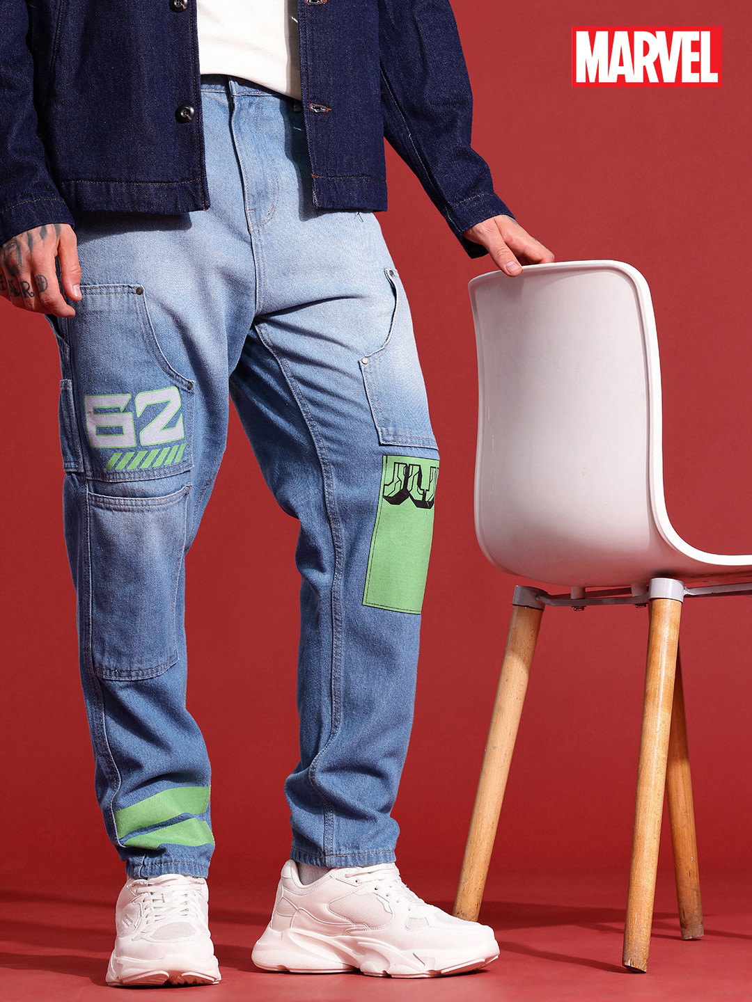 MARVEL STREET Men Buda Fit Light Fade Printed Jeans