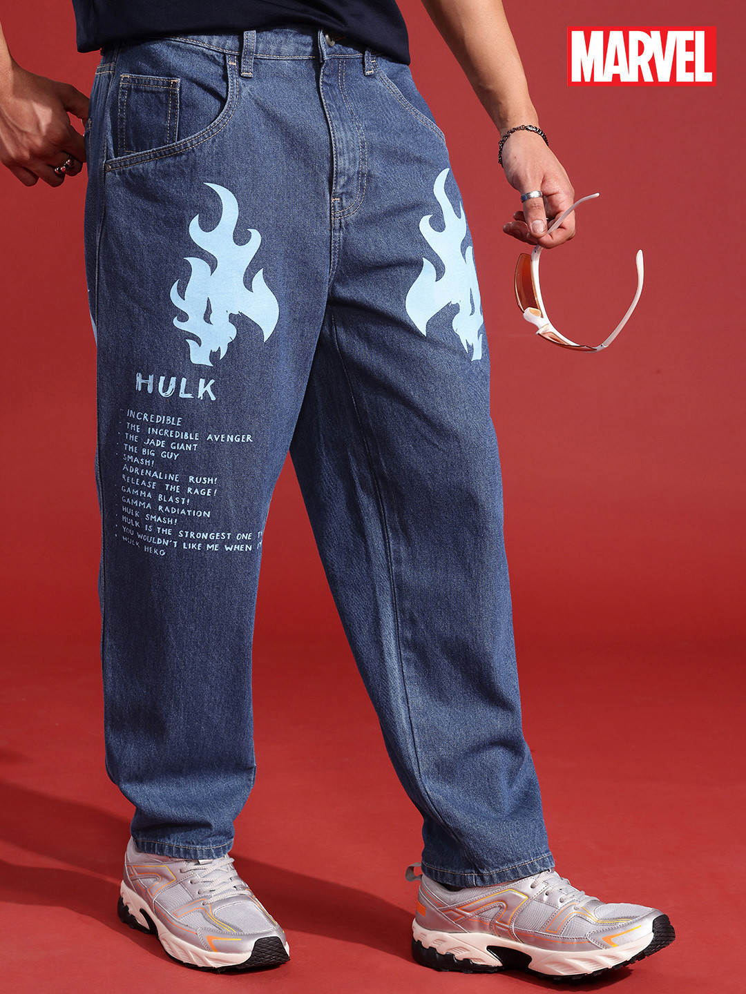 MARVEL STREET Men Straight Fit Light Fade Printed Pure Cotton Jeans