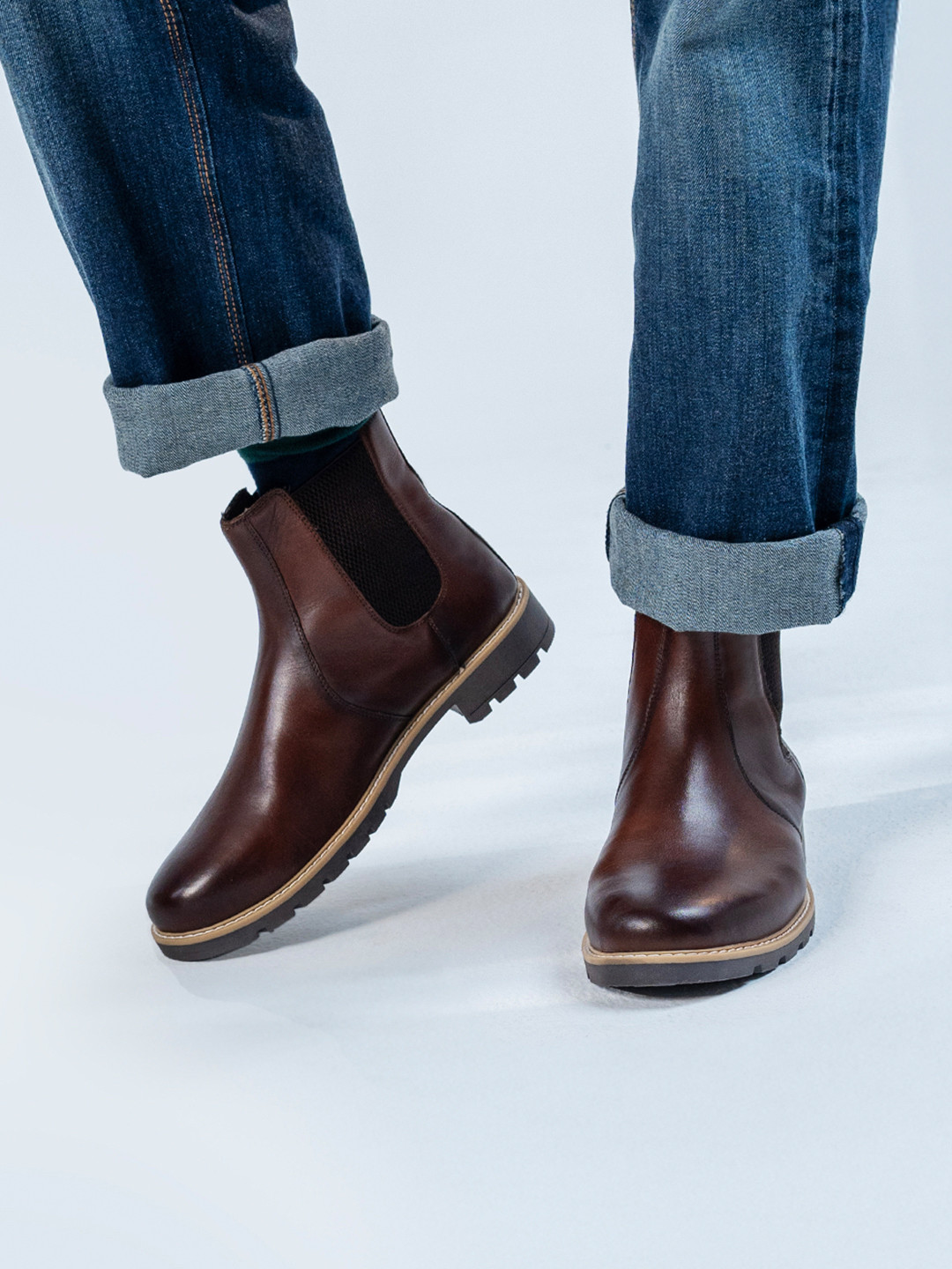 yoho Men High-Top Premium Crust Leather Winter Chelsea Boot M-001