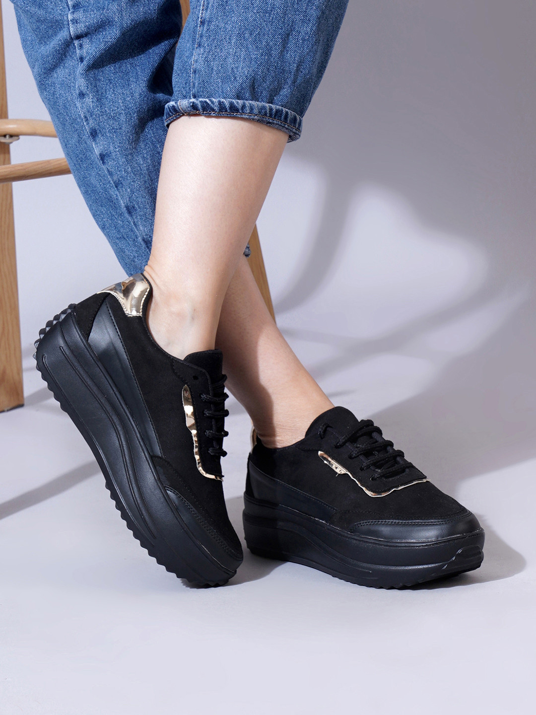 PLANET WALK Women Western - Embellished Lace-Ups Suede Lace-Ups Sneakers