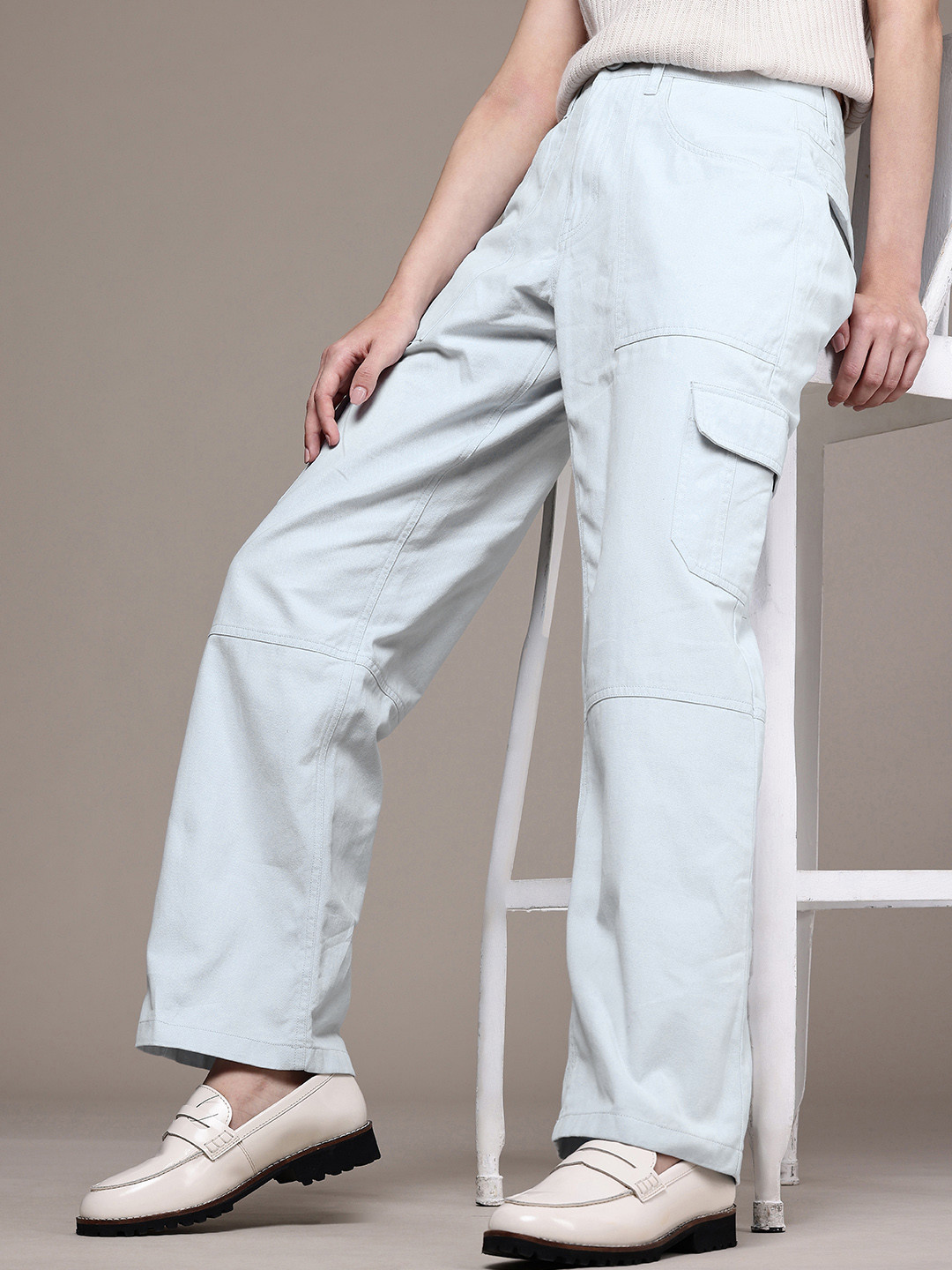 French Connection Smart Slim Fit Easy Wash Pure Cotton Cargo Trousers