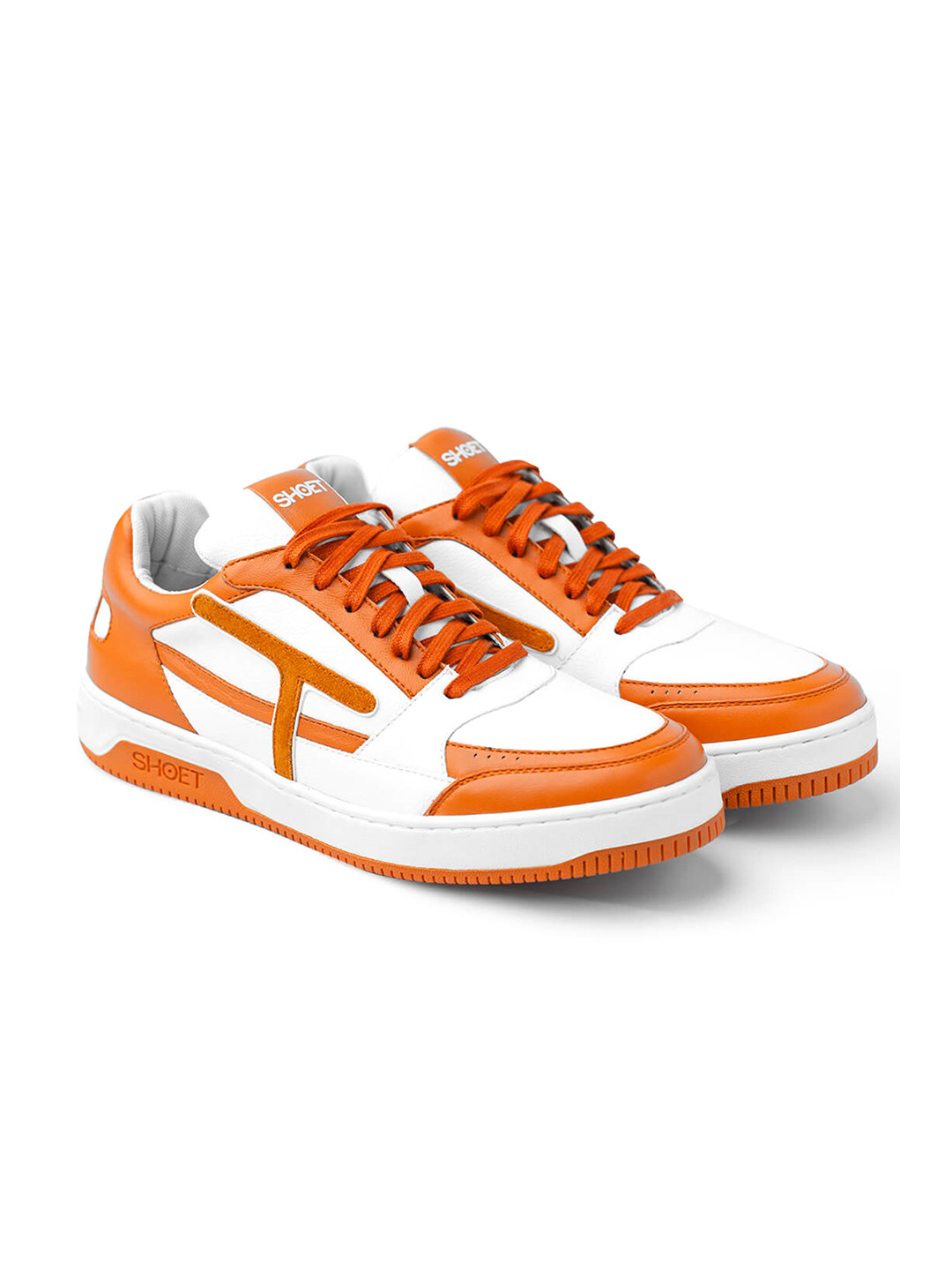 SHOET Men Basketball Patterned Leather Lace-up Sneakers