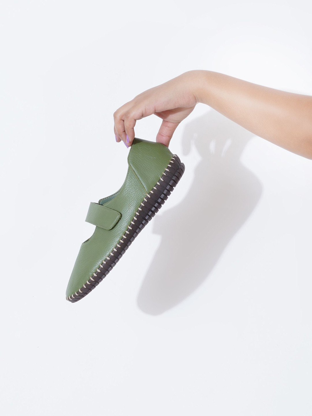 Sherrif Shoes Women Textured Mary Jane Casual Flats