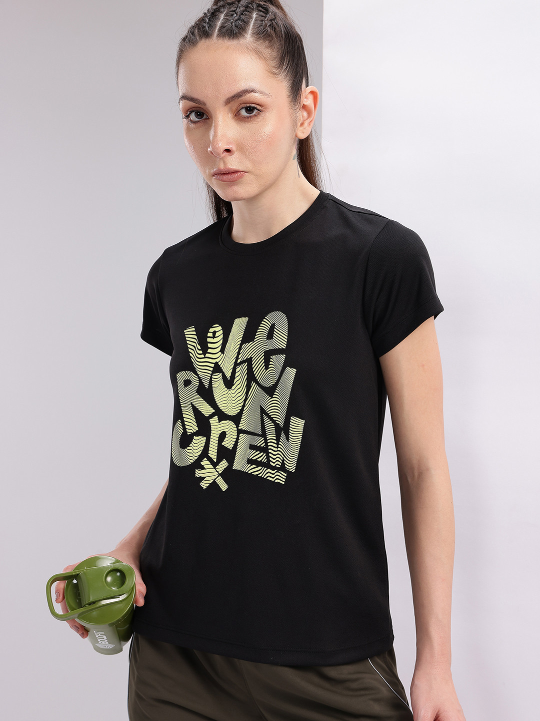 HRX by Hrithik Roshan Couple Collection Typography Printed Rapid Dry Running T-shirt
