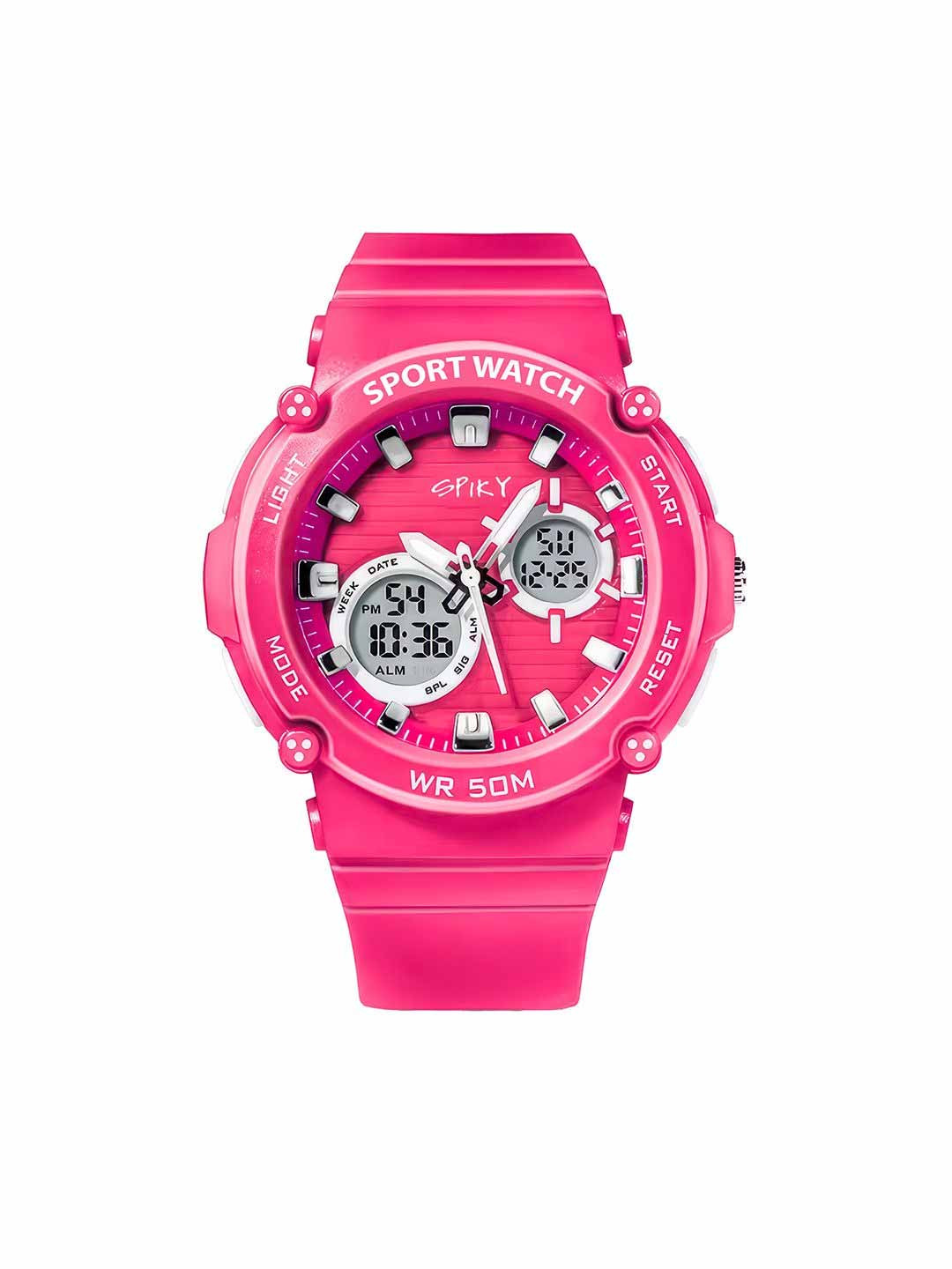 Spiky Unisex Kids Analogue and Digital Multi Function Automatic Watch SPKEVA29_Pnk