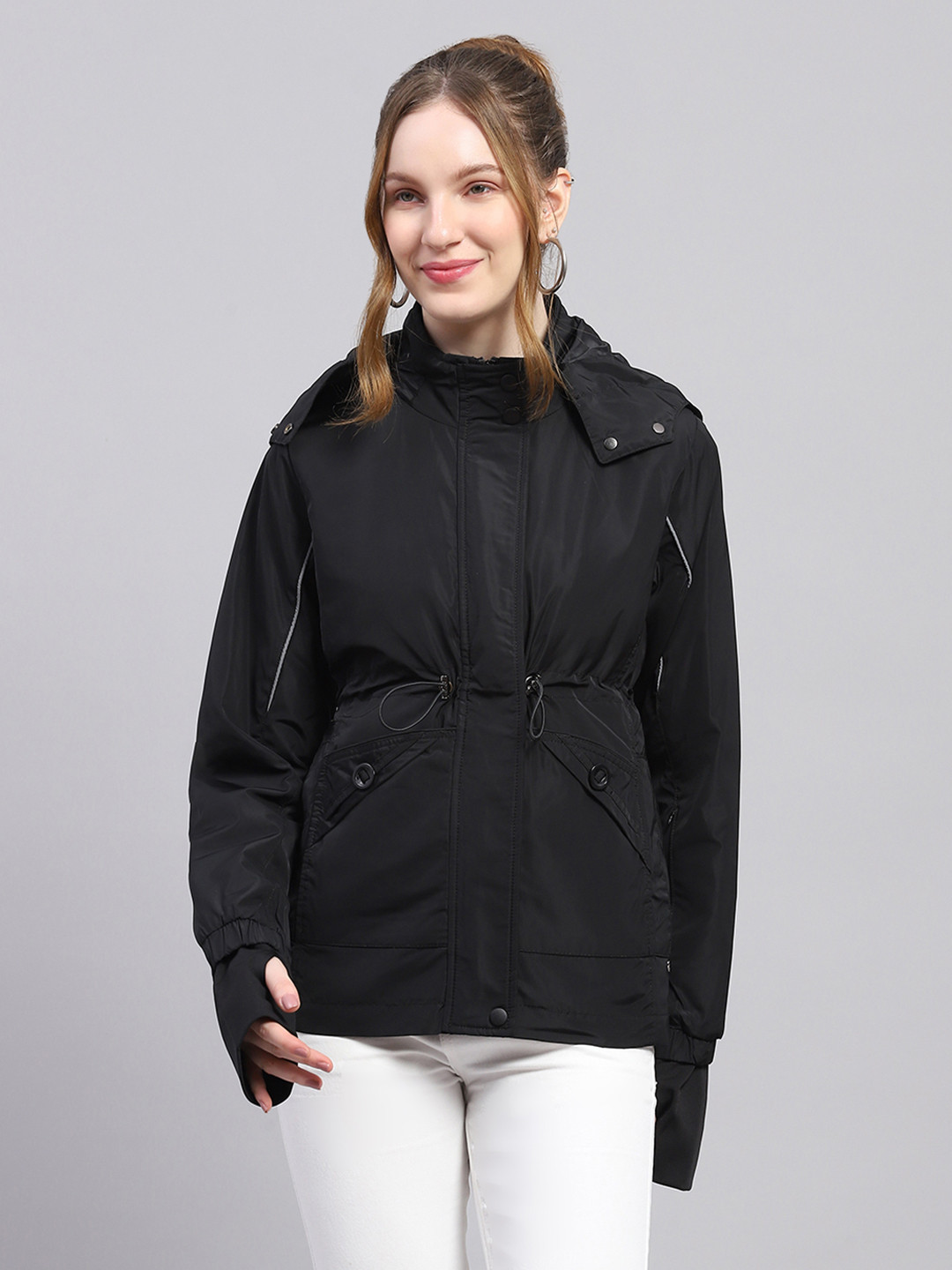 Monte Carlo Water Repellent Toggle Waist Hooded Tailored Jacket