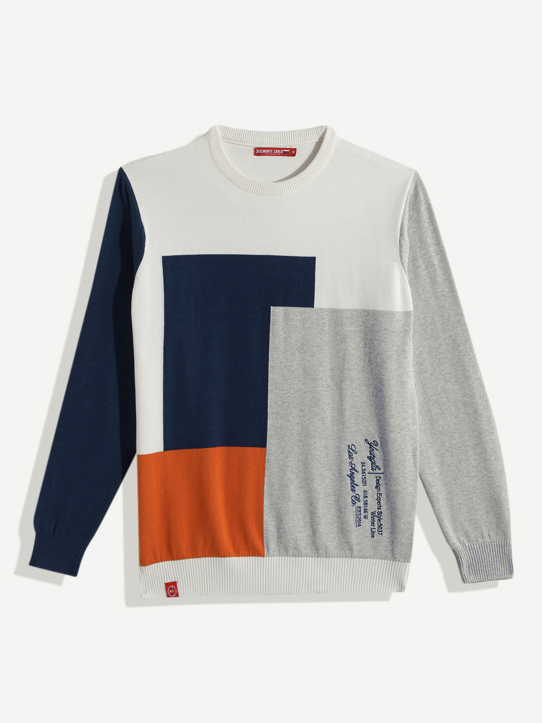 Monte Carlo Teenage Boys Colourblocked Cotton Pullover
