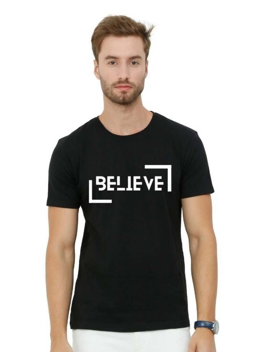 ECOLINE Clothing Men Bio Finish Typography Printed Round Neck Cotton T-shirt