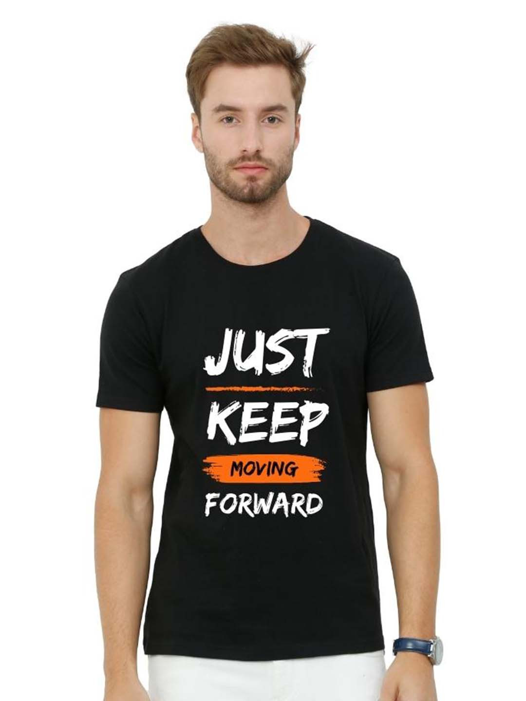 ECOLINE Clothing Men Bio Finish Typography Printed Round Neck Cotton T-shirt