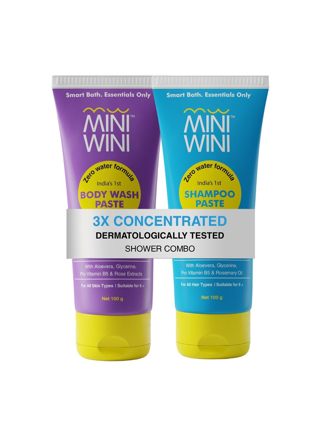 MINIWINI Body Wash Paste & Shampoo Paste Combo Derma - 100 g Each