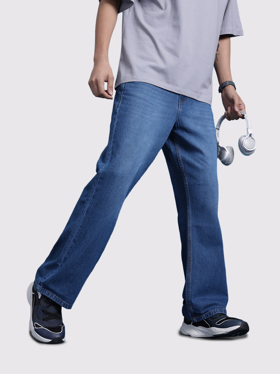 The Roadster Life Co. Men Flared Fit Pure Cotton Jeans
