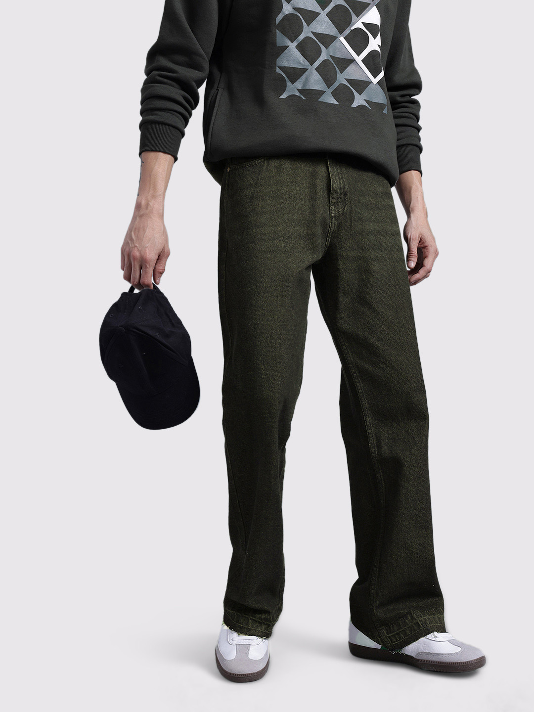 The Roadster Life Co. Men Frayed Hem Flared Jeans