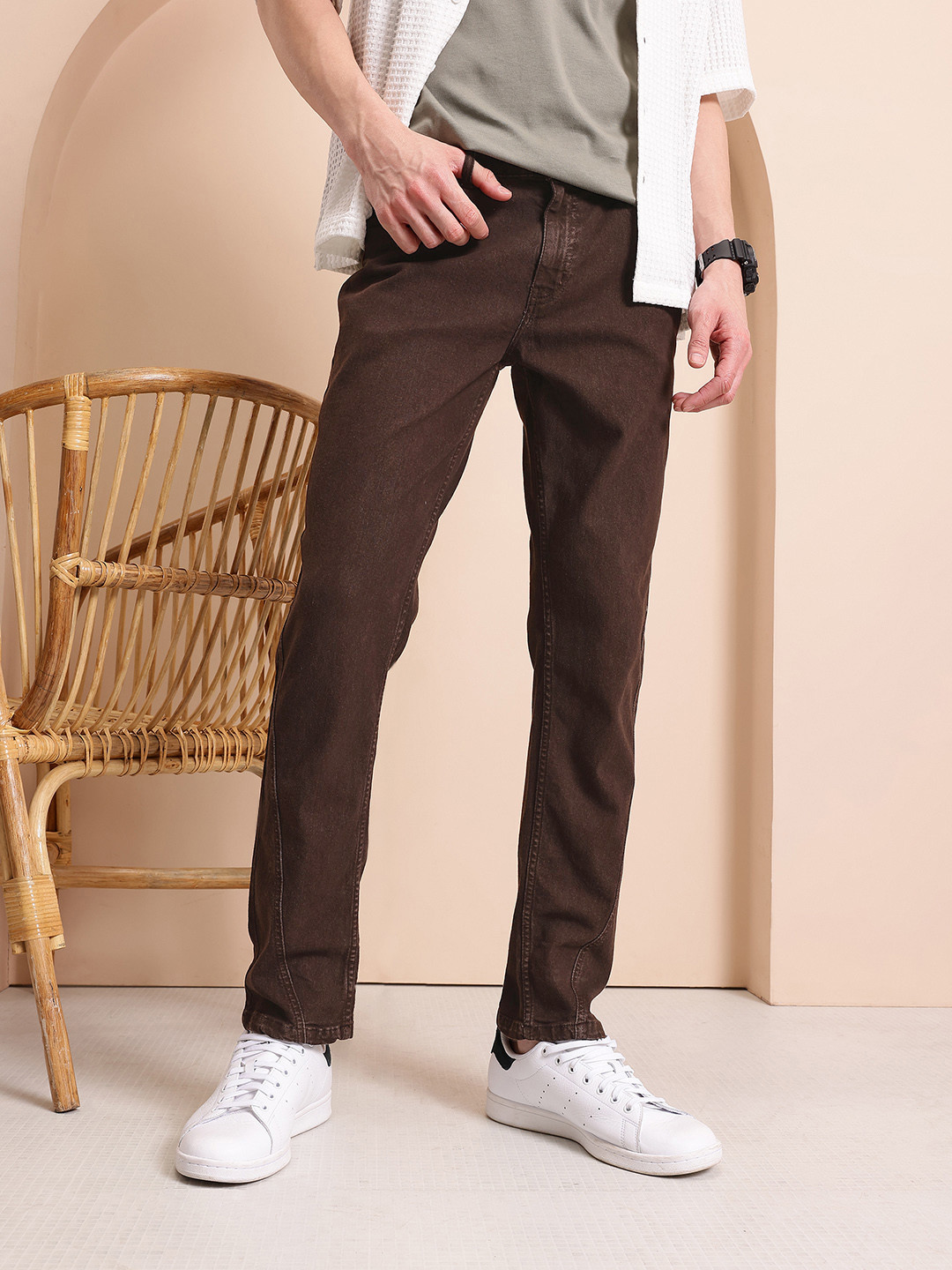 Mast & Harbour Men Slim Fit Cut & Sew Panel Jeans