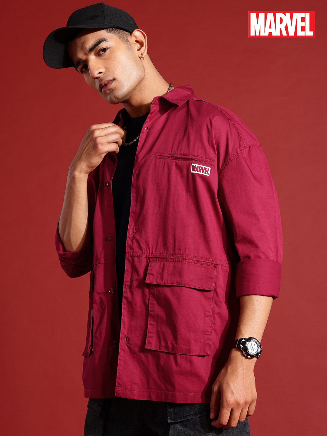 MARVEL STREET Men Pure Cotton Shirt with Box Pockets