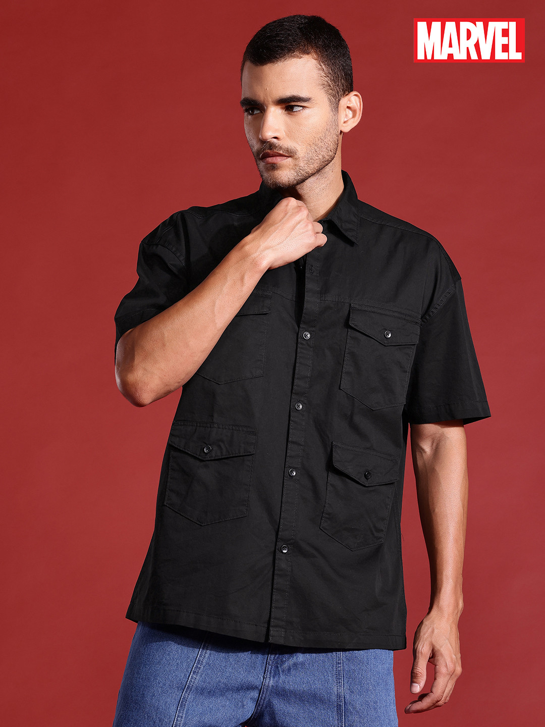 MARVEL STREET Men Printed Pure Cotton Relaxed Fit Shirt