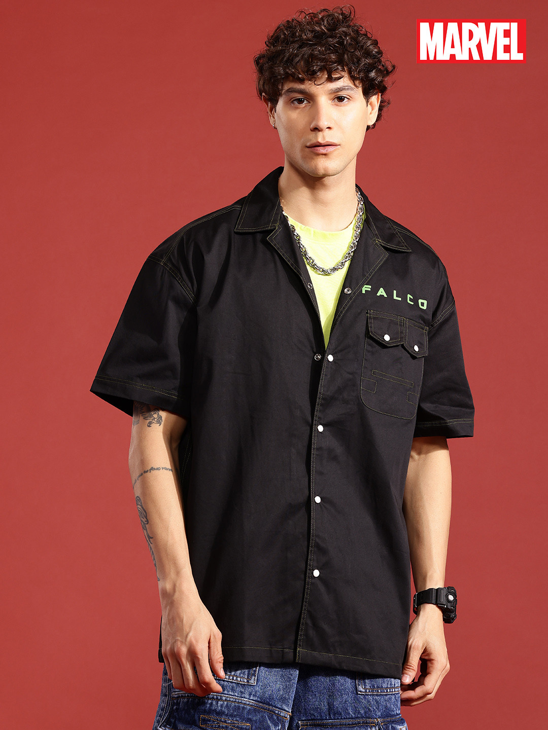 MARVEL STREET Captain America Pure Cotton Casual Shirt