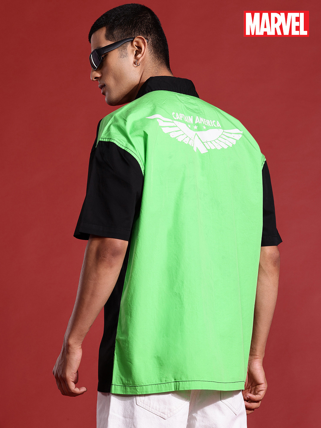 MARVEL Captain America Colourblocked Relaxed Fit Shirt