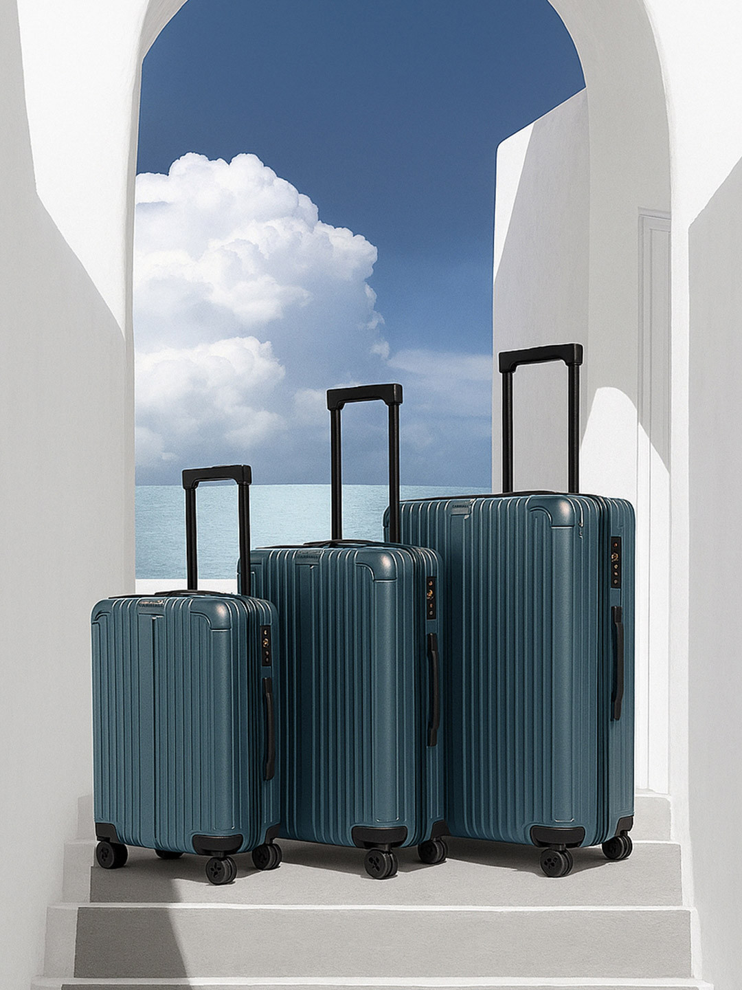 CARRIALL Unisex Meta Set Of 3 Textured Hard-Sided Trolley Bag