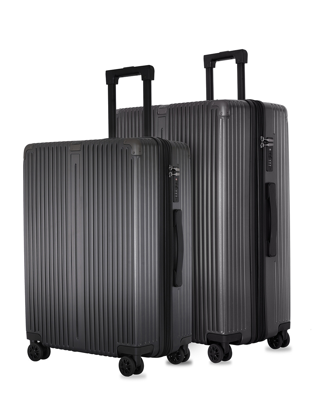 CARRIALL Meta Pack Of 2 Textured Hard-Sided Trolley Bags