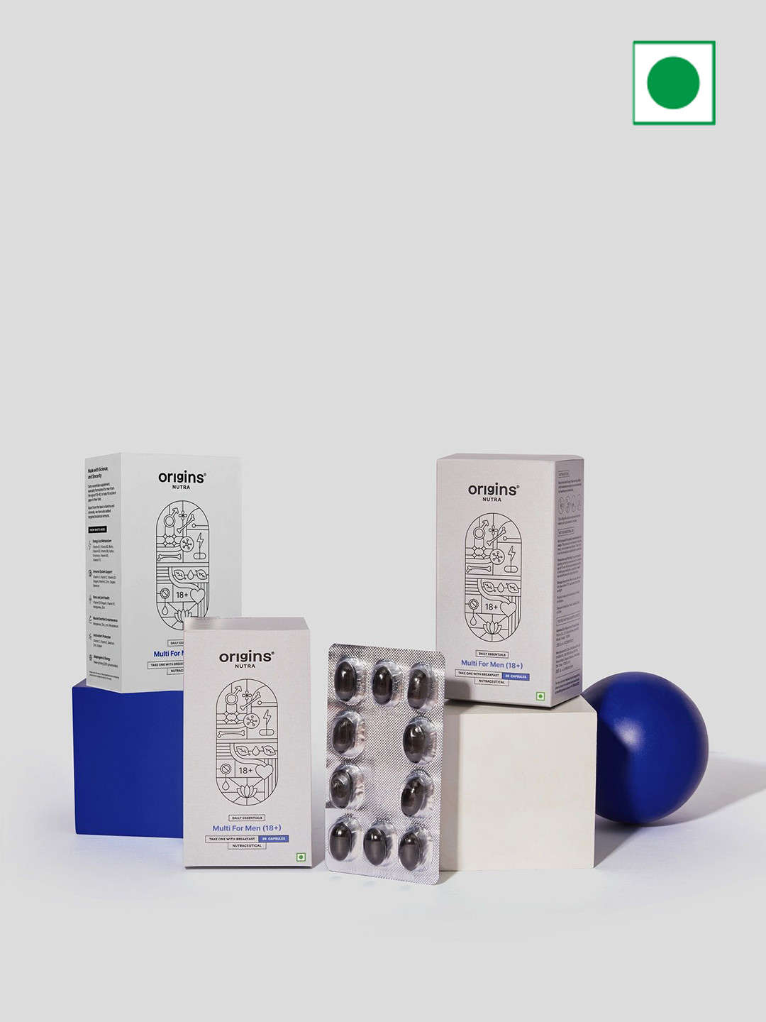 Origins Nutra Set Of 3 Multivitamin Softgels for 18+ Men - 28 Nos Each