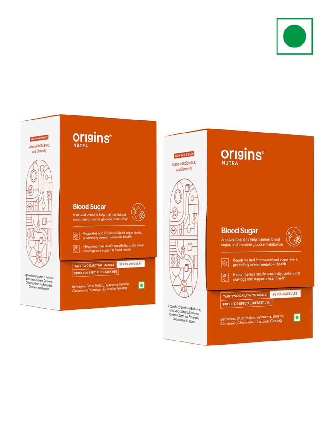 Origins Nutra Set Of 2 Blood Sugar Capsules - 56 Capsules Each