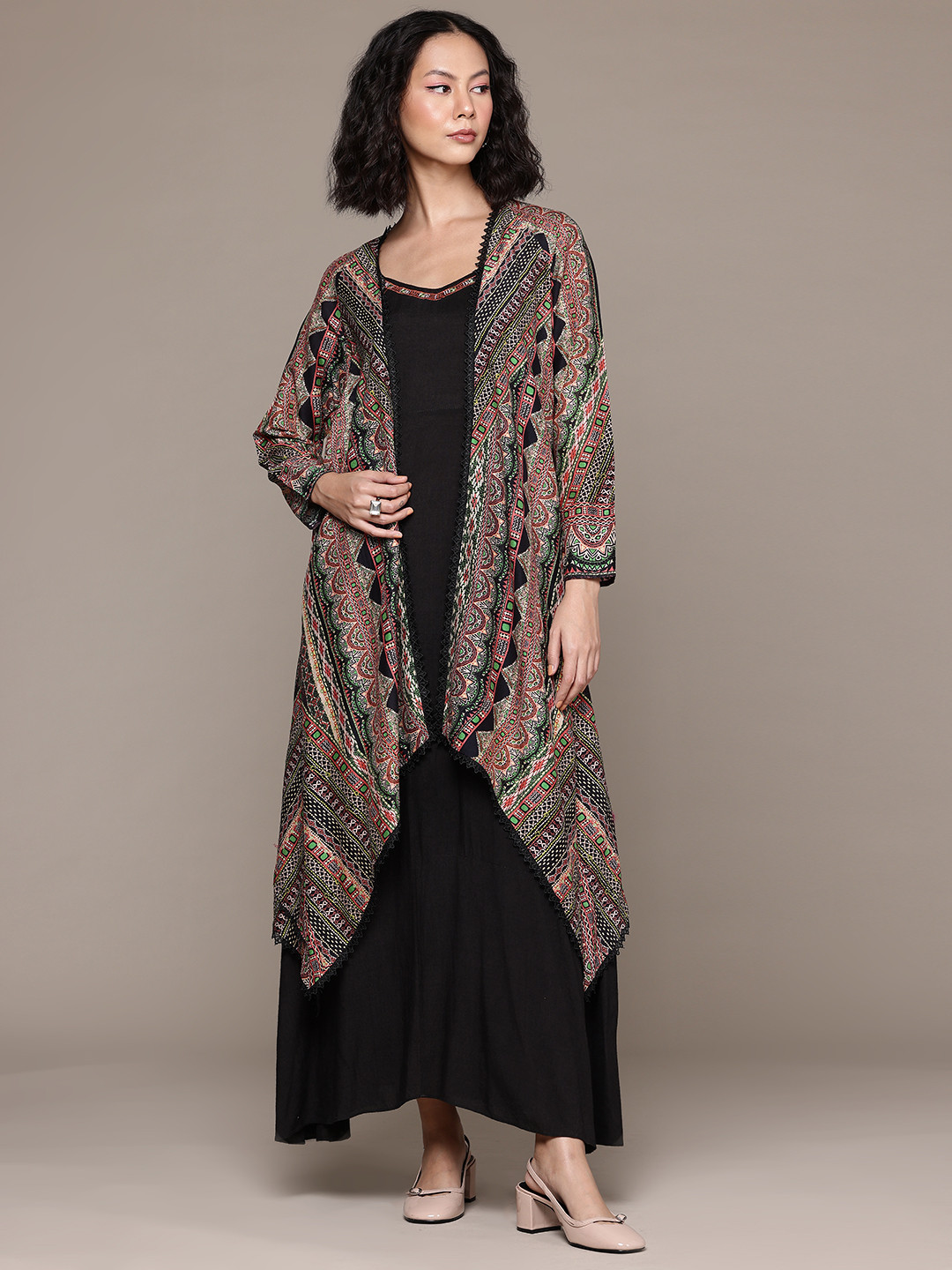aarke Ritu Kumar Satin A-Line Maxi Dress