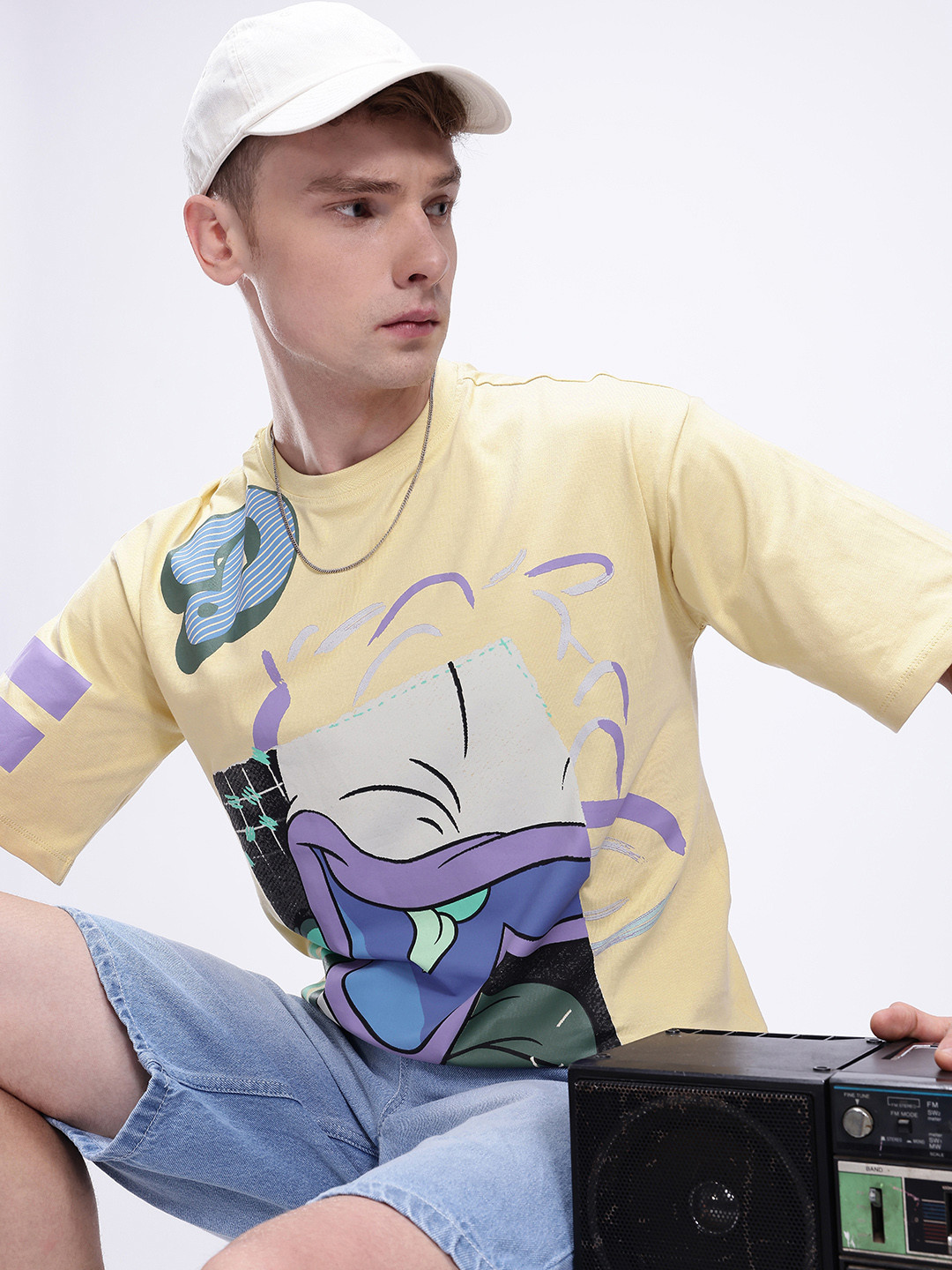 Kook N Keech Disney Donald Duck Drop-Shoulder Sleeves Pure Cotton Oversized T-shirt