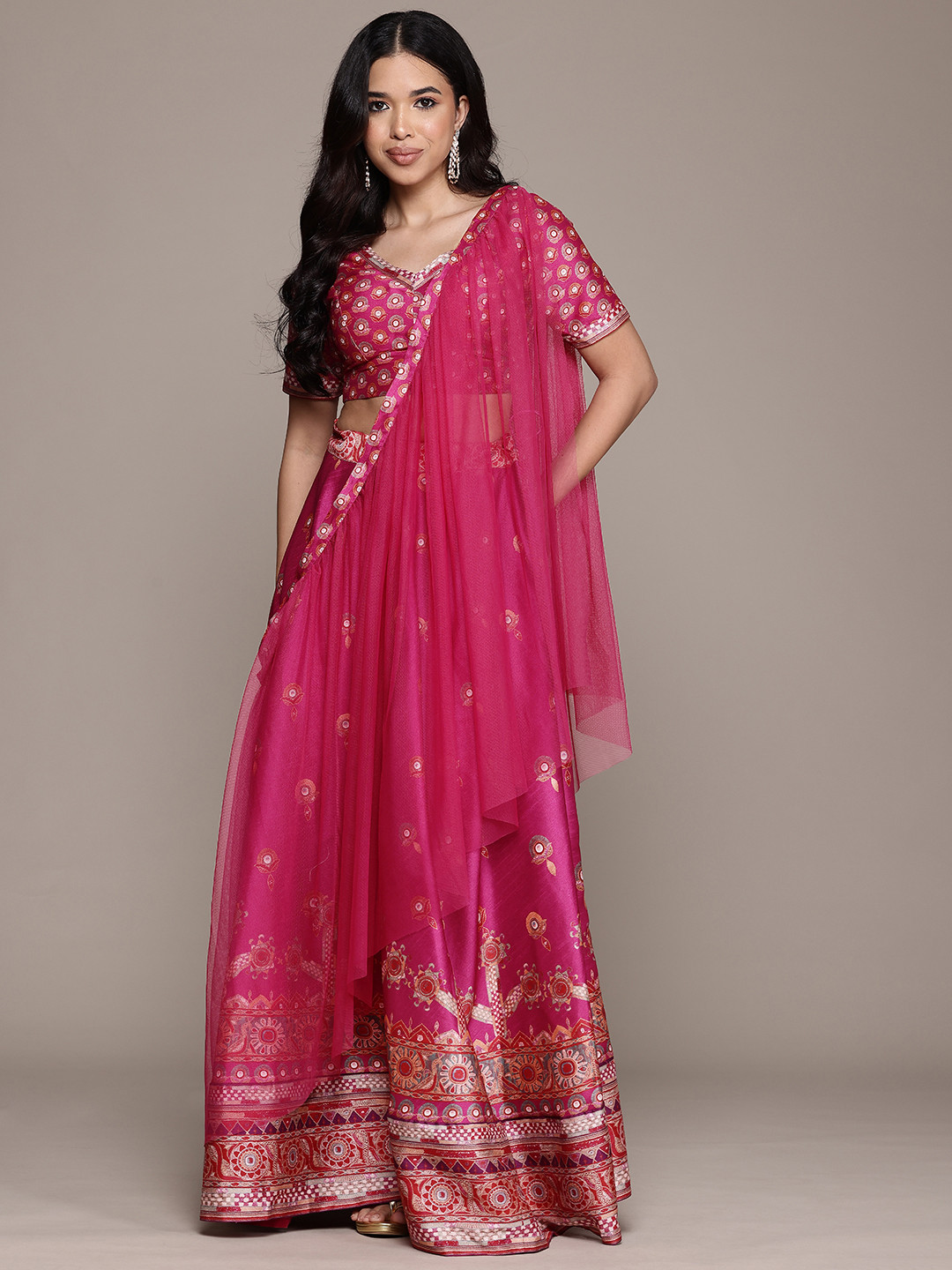 aarke Ritu Kumar Printed Ready to Wear Lehenga & Blouse With Dupatta