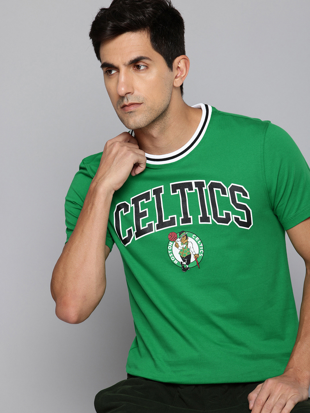 NBA Men Typography Boston Celtics Printed T-shirt