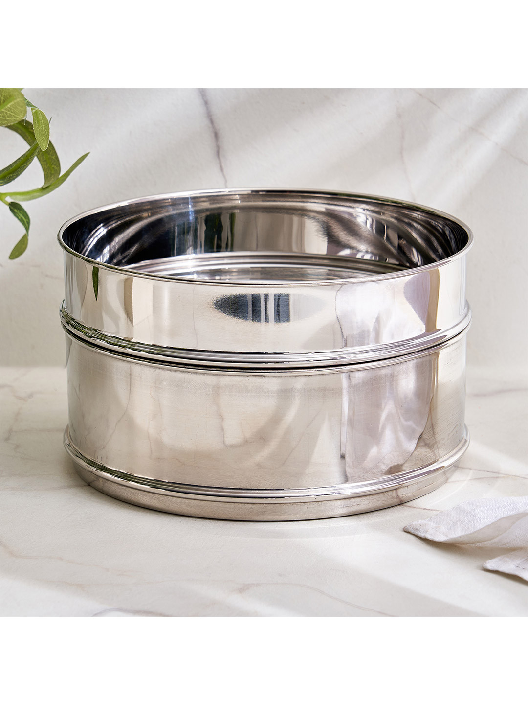 Home Centre Corsica Aresco Silver Stainless Steel Air Tight Flip Top Canister-1.8L