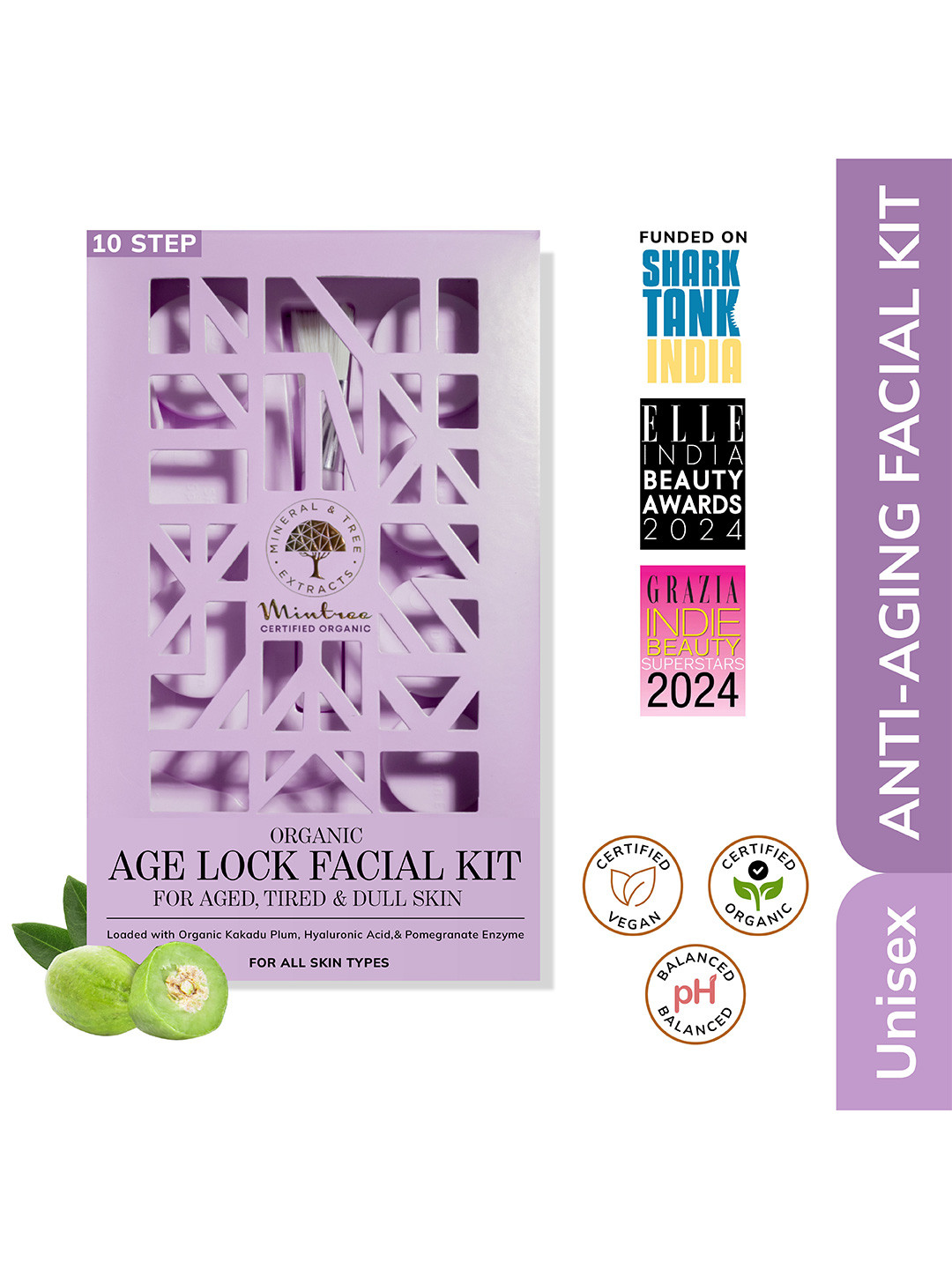 Mintree 10 Step Anti-Aging Facial Kit with Hyaluronic Acid & Niacinamide - 250 g