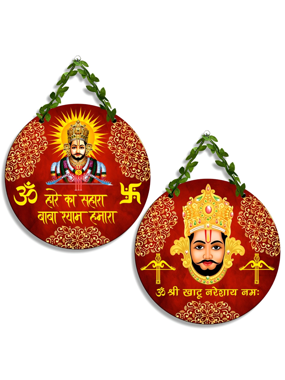 SEHAZ ARTWORKS Wall Hanging Decorative Wood Glossy Hall 2Pcs Spiritual Wall Decor-22In