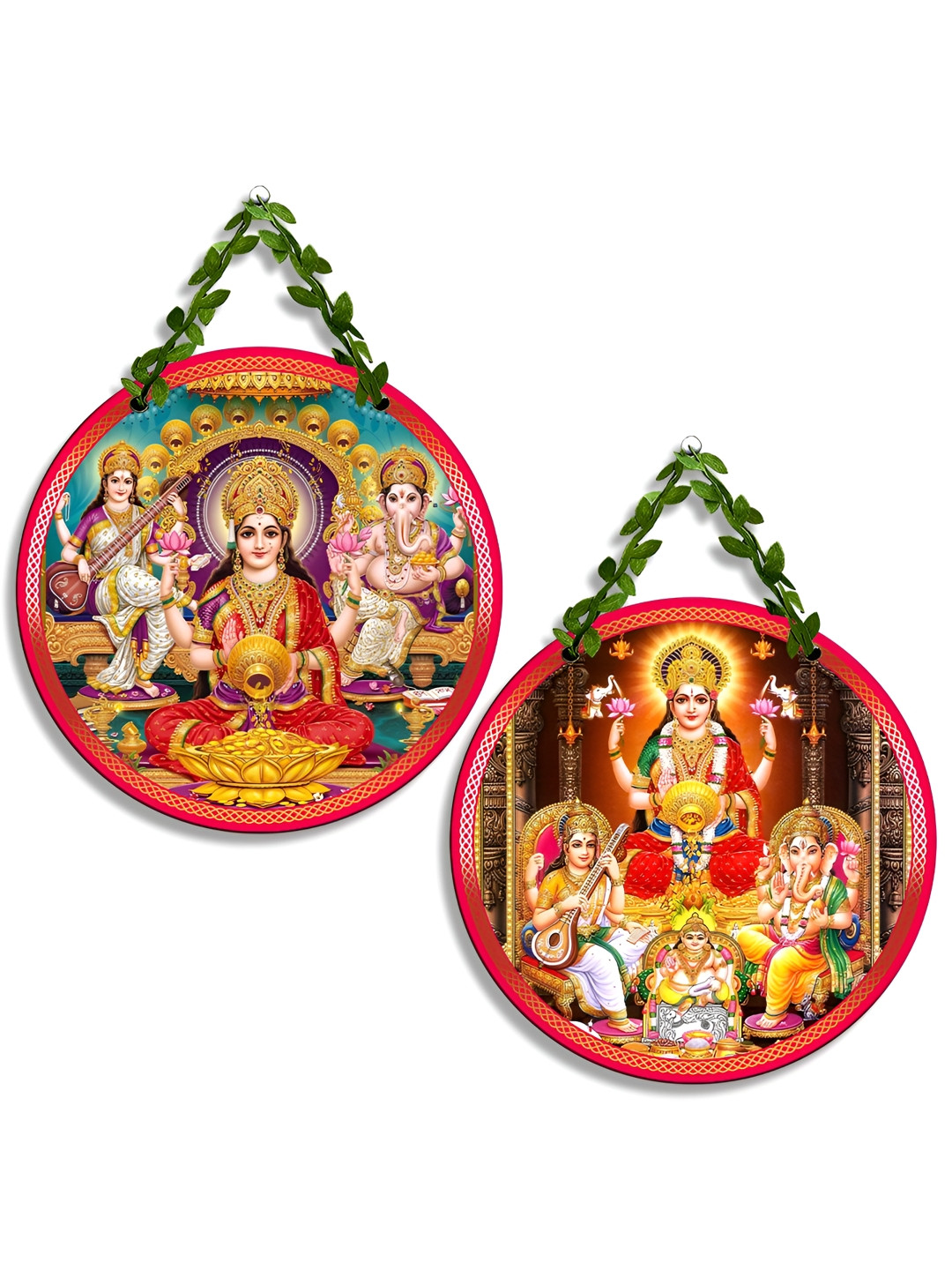 SEHAZ ARTWORKS Wall Hanging Decorative Wood Glossy Hall 2Pcs Spiritual Wall Decor-22In