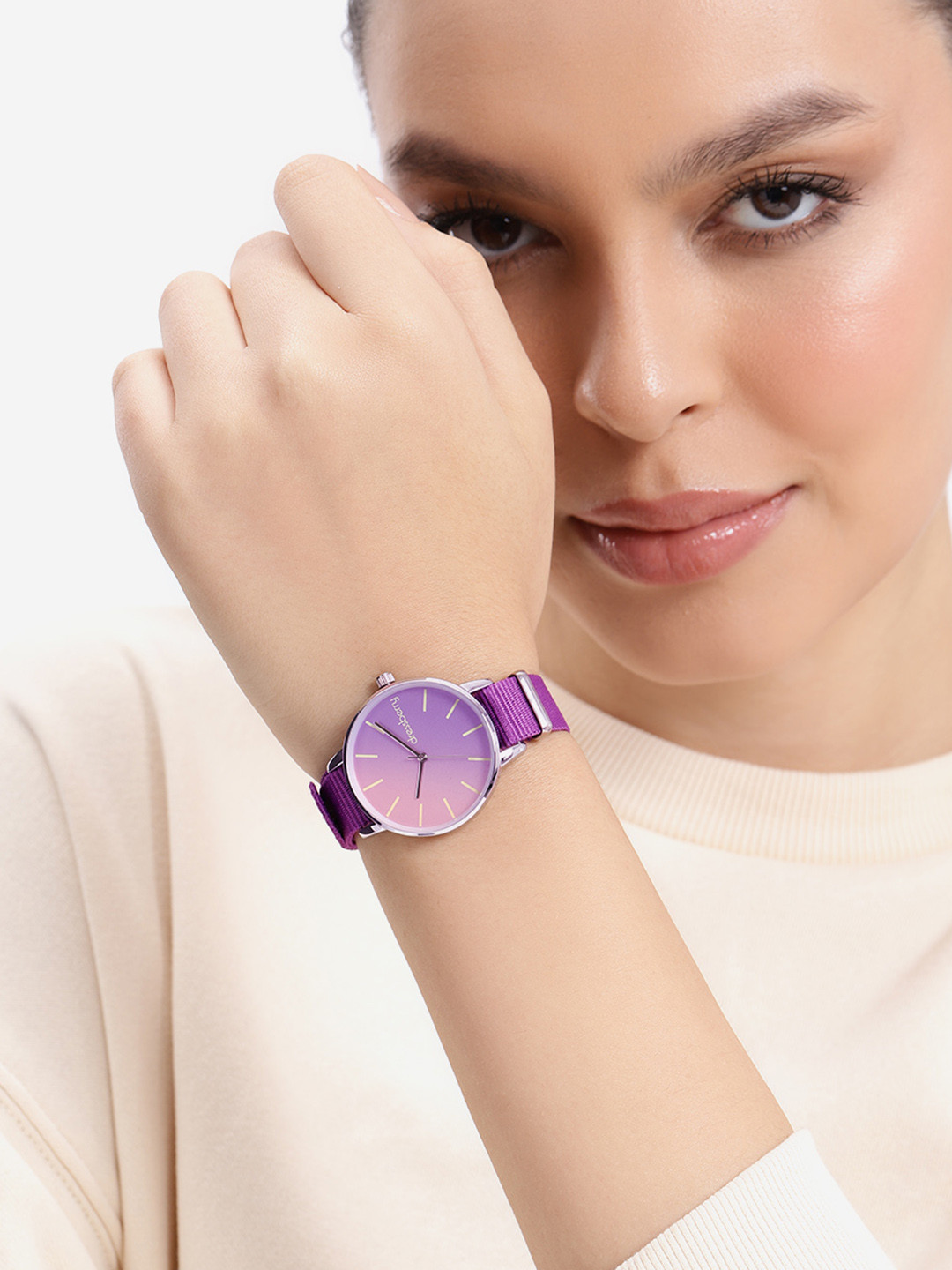 DressBerry Women Printed Dial Analogue Watch UT-A8627-GPNK-DB