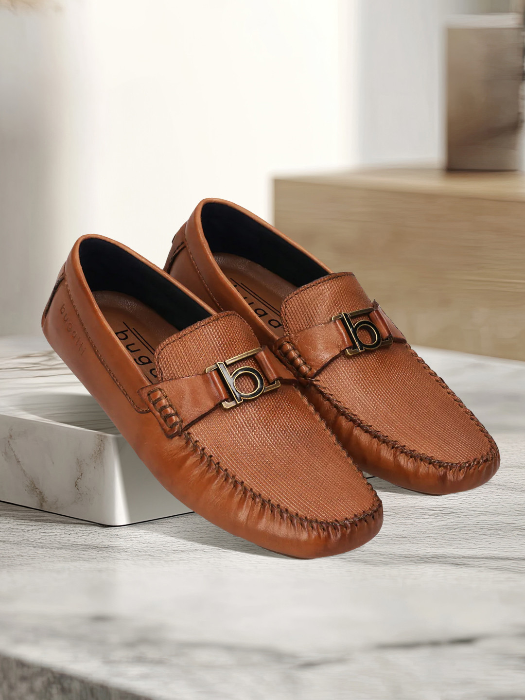 Bugatti Men Leather Driving Shoes