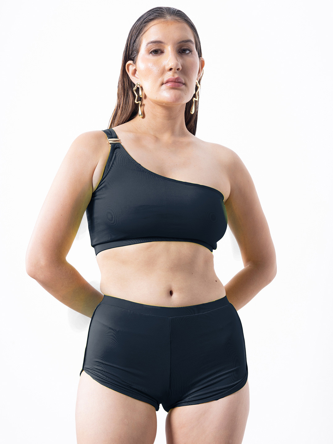 Aoba Women Black Swim Bikini Set