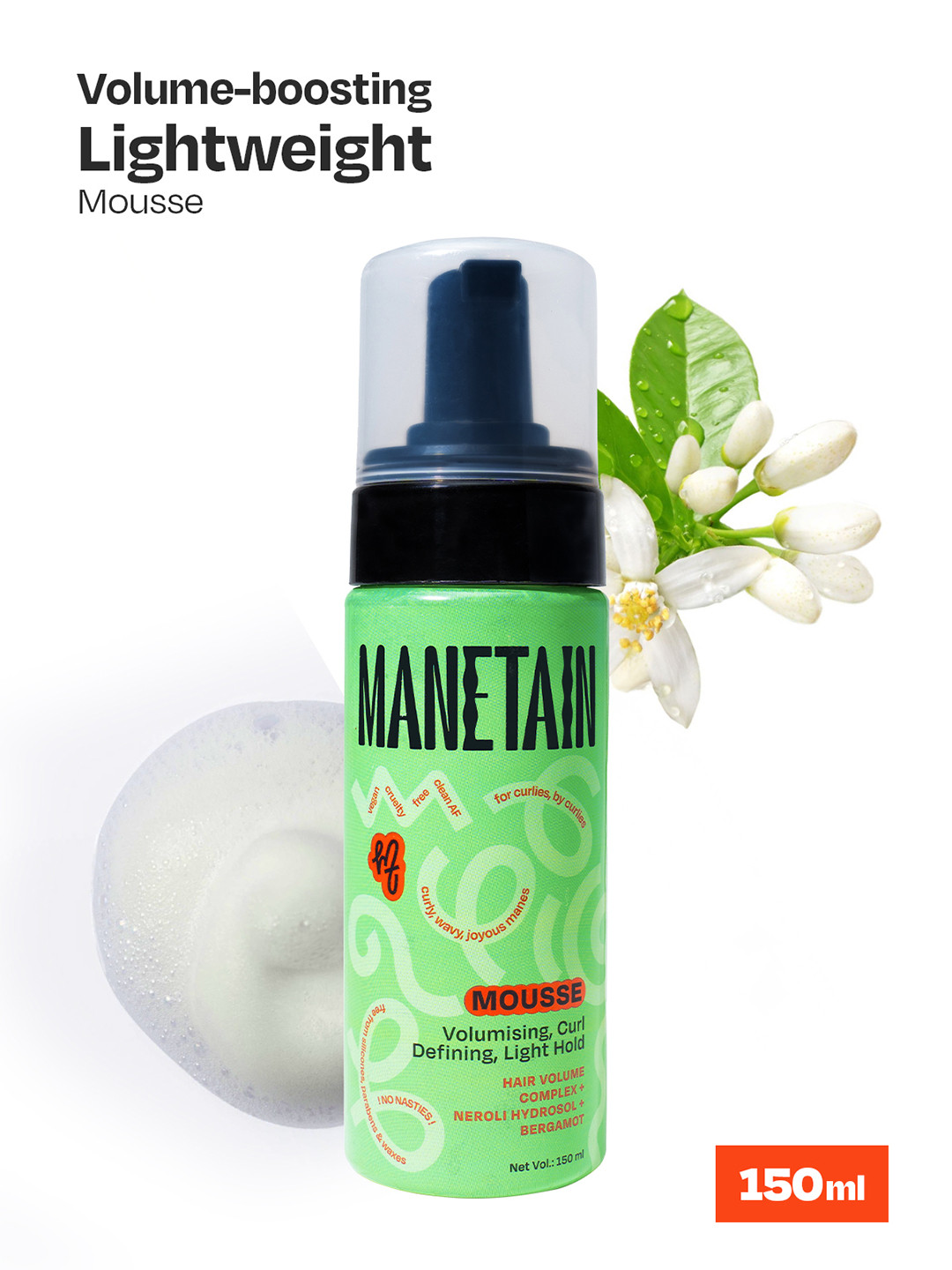 MANETAIN Volumizing Curl Defining Light Hold Mousse Hair Mask - 150 ml