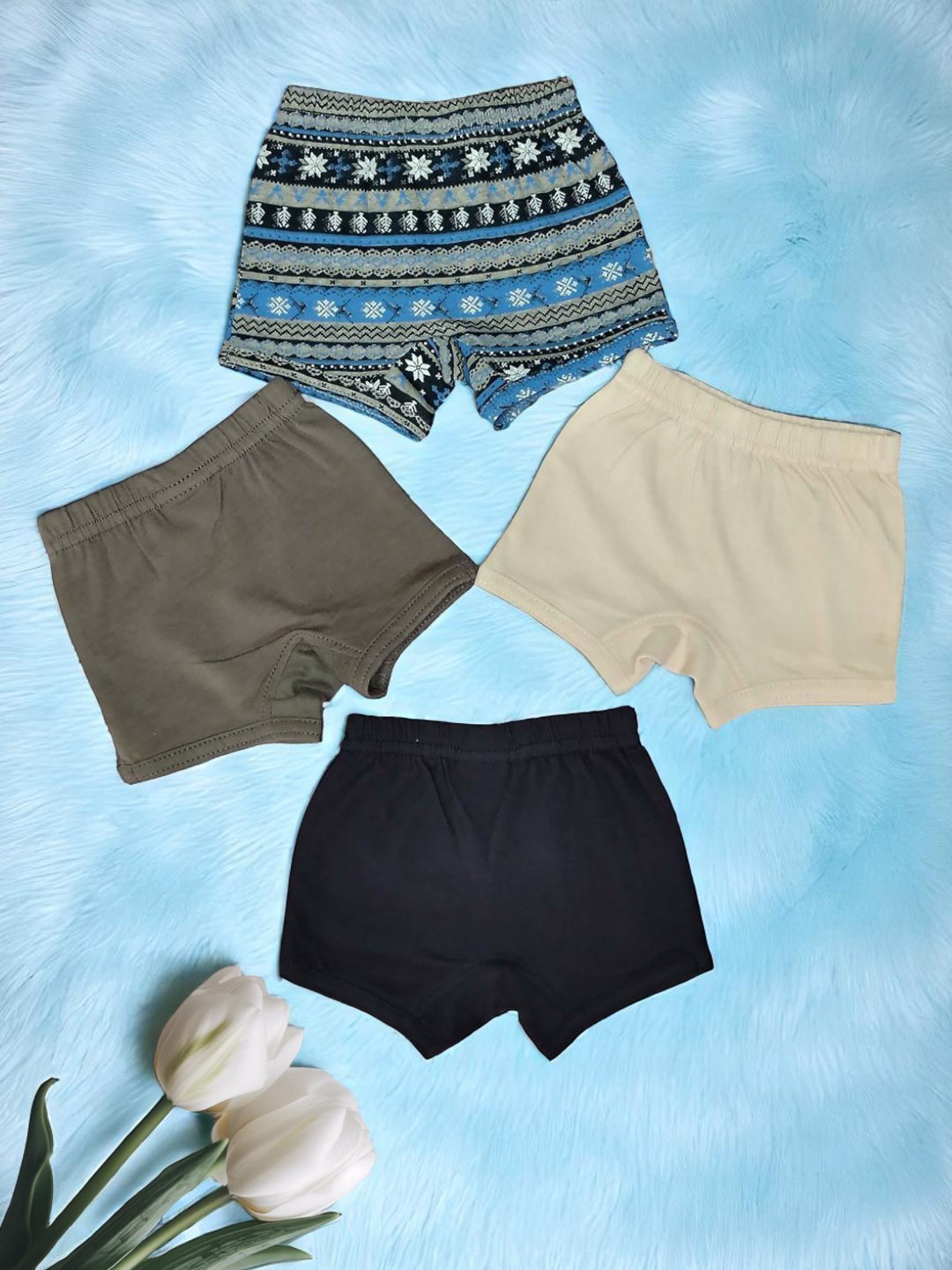 SEYBIL Girls Pack Of 4 Assorted Pure Cotton Basic Briefs