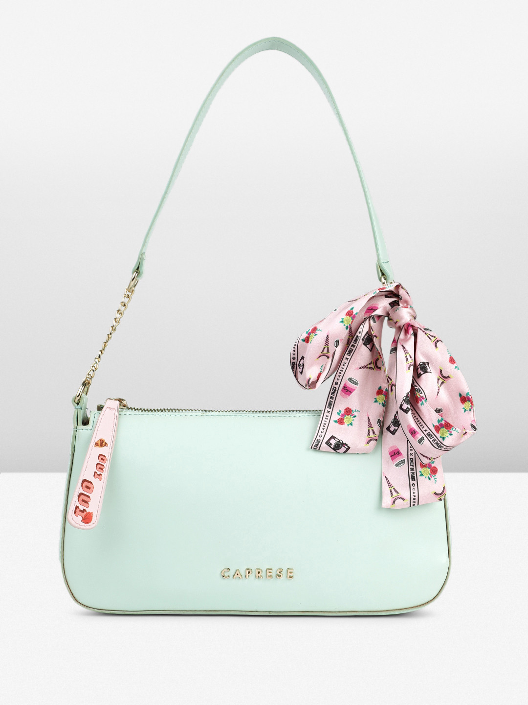 Caprese Alfie Women Mint Medium Baguette Bag