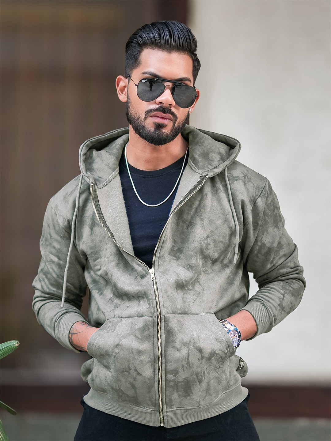 Maniac Men Front-Open Hooded Sweatshirt