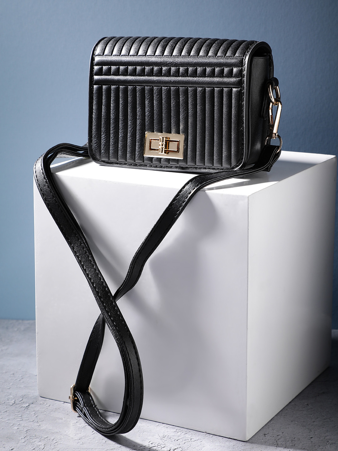 French Connection Quilted Structured Sling Bag